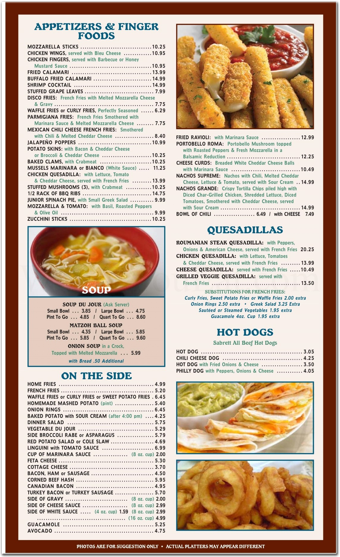 Mike Jr's Menu | Delicious American & Greek Restaurant